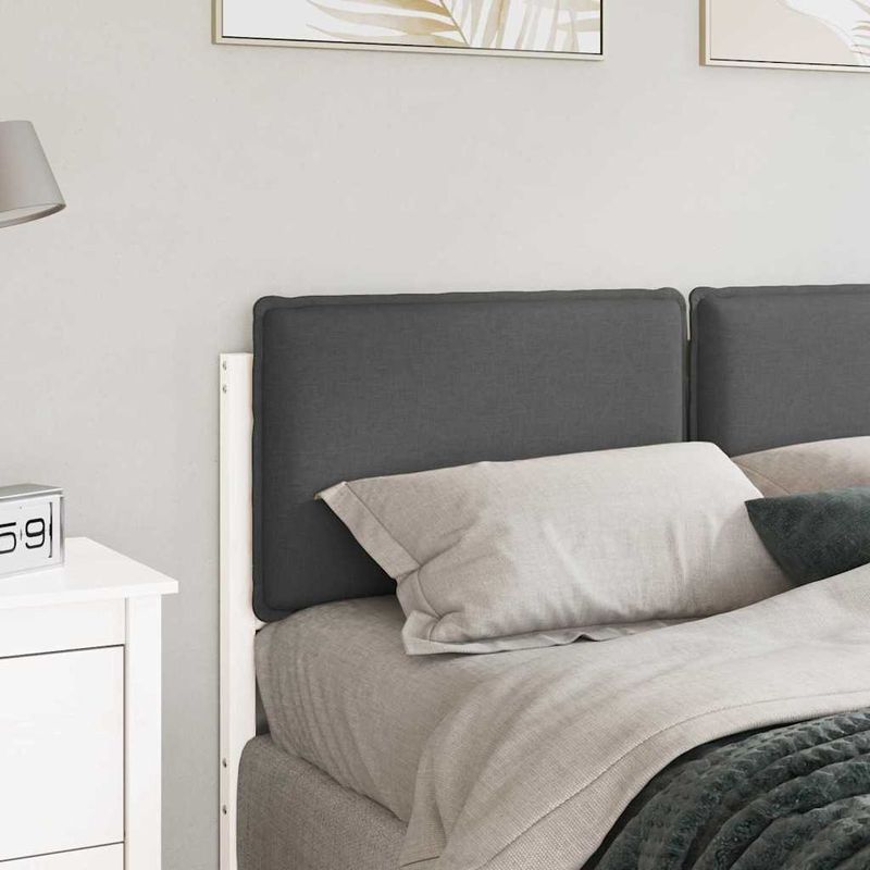 Casa si Gradina - Mobilier - Paturi si accesorii - Accesorii paturi - Tablie de pat tapitata Alb si gri deschis 160 cm Lemn de pin masiv - Infinity.ro