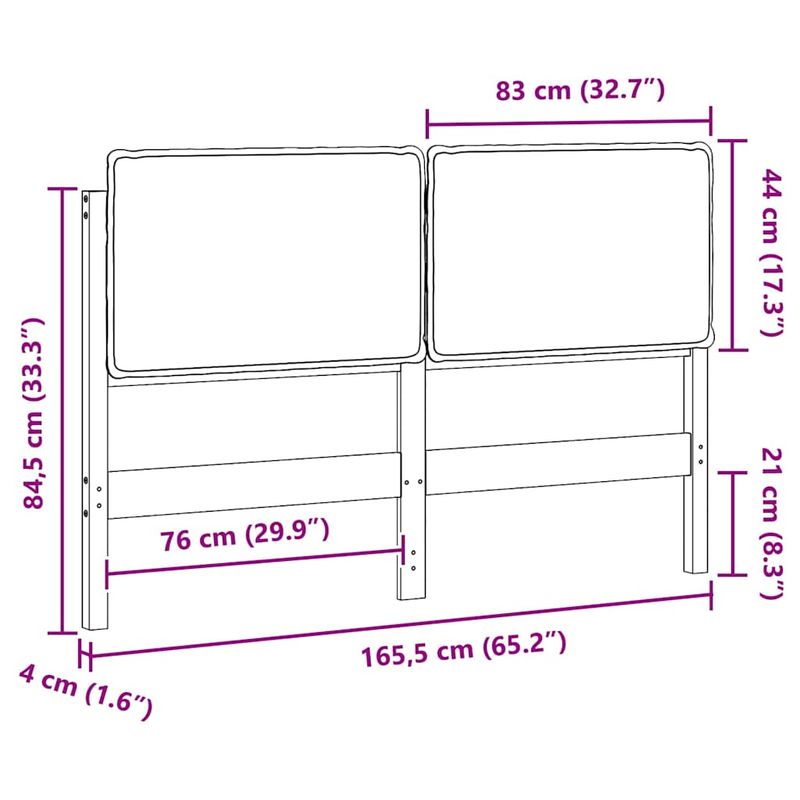 Casa si Gradina - Mobilier - Paturi si accesorii - Accesorii paturi - Tablie tapitata Alb si gri deschis 160 cm Lemn de pin masiv - Infinity.ro