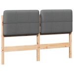 Casa si Gradina - Mobilier - Paturi si accesorii - Accesorii paturi - Tablie de pat tapitata Maro si gri deschis 140 cm Lemn de pin masiv - Infinity.ro