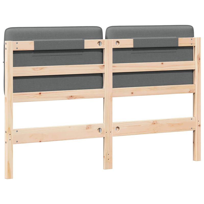 Casa si Gradina - Mobilier - Paturi si accesorii - Accesorii paturi - Tablie de pat tapitata Maro si gri deschis 140 cm Lemn de pin masiv - Infinity.ro