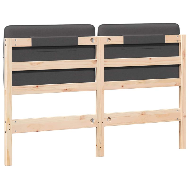 Casa si Gradina - Mobilier - Paturi si accesorii - Accesorii paturi - Tablie tapitata Maro si gri inchis 120 cm Lemn de pin masiv - Infinity.ro