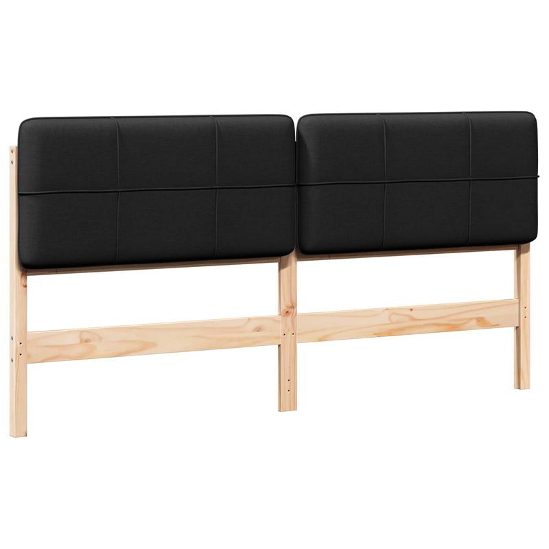 Casa si Gradina - Mobilier - Paturi si accesorii - Accesorii paturi - Tablie de pat tapitata Maro si negru 180 cm Lemn de pin masiv - Infinity.ro