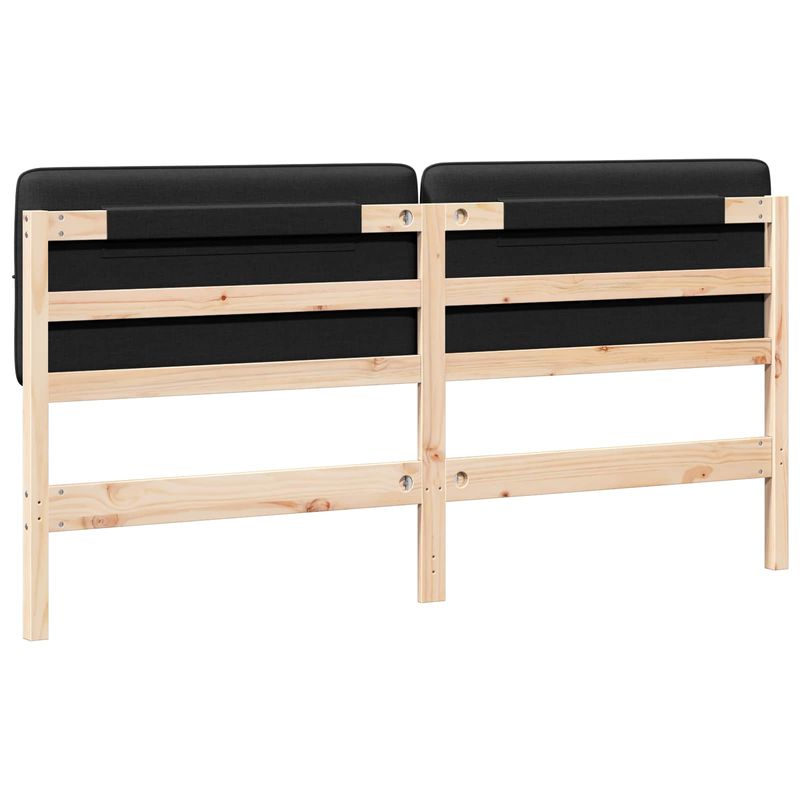 Casa si Gradina - Mobilier - Paturi si accesorii - Accesorii paturi - Tablie de pat tapitata Maro si negru 180 cm Lemn de pin masiv - Infinity.ro