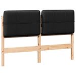 Casa si Gradina - Mobilier - Paturi si accesorii - Accesorii paturi - Tablie de pat tapitata Maro si negru 140 cm Lemn de pin masiv - Infinity.ro