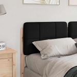 Casa si Gradina - Mobilier - Paturi si accesorii - Accesorii paturi - Tablie de pat tapitata Maro si negru 140 cm Lemn de pin masiv - Infinity.ro