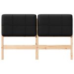 Casa si Gradina - Mobilier - Paturi si accesorii - Accesorii paturi - Tablie de pat tapitata Maro si negru 140 cm Lemn de pin masiv - Infinity.ro