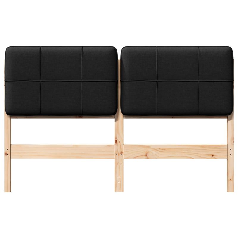 Casa si Gradina - Mobilier - Paturi si accesorii - Accesorii paturi - Tablie de pat tapitata Maro si negru 140 cm Lemn de pin masiv - Infinity.ro