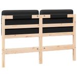 Casa si Gradina - Mobilier - Paturi si accesorii - Accesorii paturi - Tablie de pat tapitata Maro si negru 140 cm Lemn de pin masiv - Infinity.ro