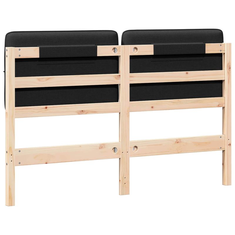 Casa si Gradina - Mobilier - Paturi si accesorii - Accesorii paturi - Tablie de pat tapitata Maro si negru 140 cm Lemn de pin masiv - Infinity.ro