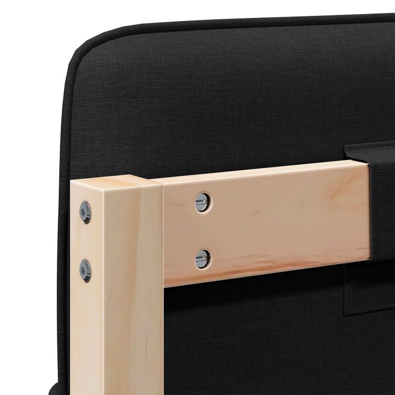 Casa si Gradina - Mobilier - Paturi si accesorii - Accesorii paturi - Tablie de pat tapitata Maro si negru 140 cm Lemn de pin masiv - Infinity.ro