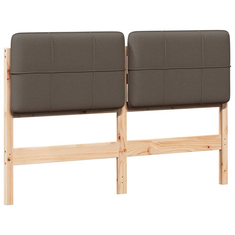 Casa si Gradina - Mobilier - Paturi si accesorii - Accesorii paturi - Tablie de pat tapitata Maro si taupe 140 cm Lemn de pin masiv - Infinity.ro