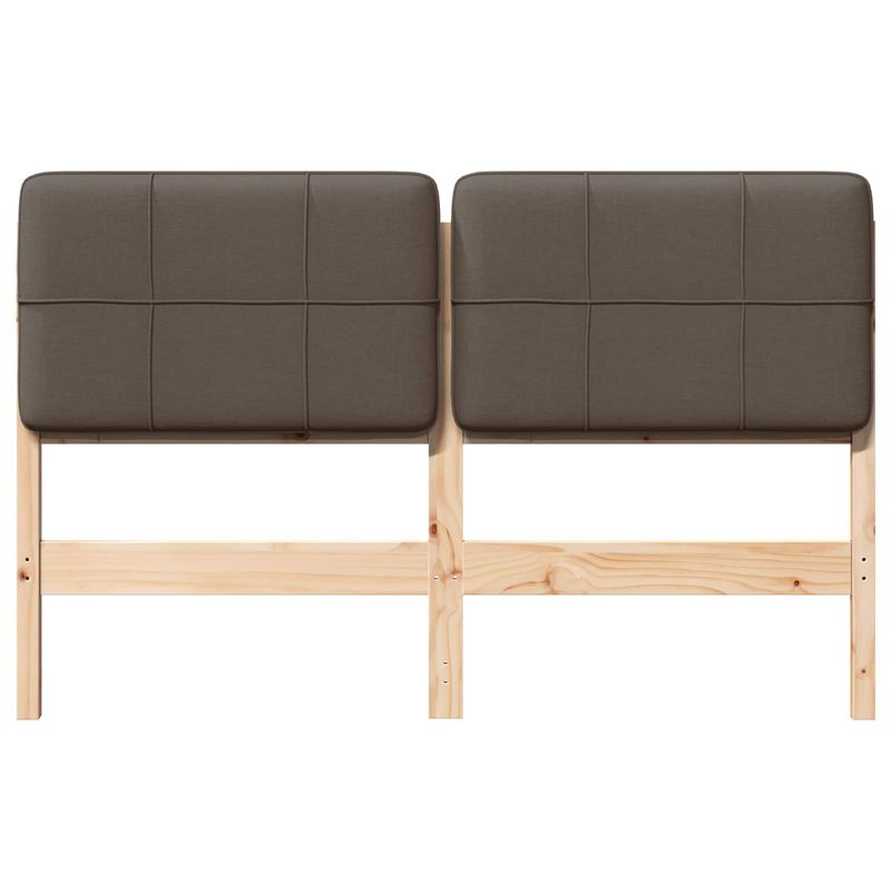 Casa si Gradina - Mobilier - Paturi si accesorii - Accesorii paturi - Tablie de pat tapitata Maro si taupe 140 cm Lemn de pin masiv - Infinity.ro