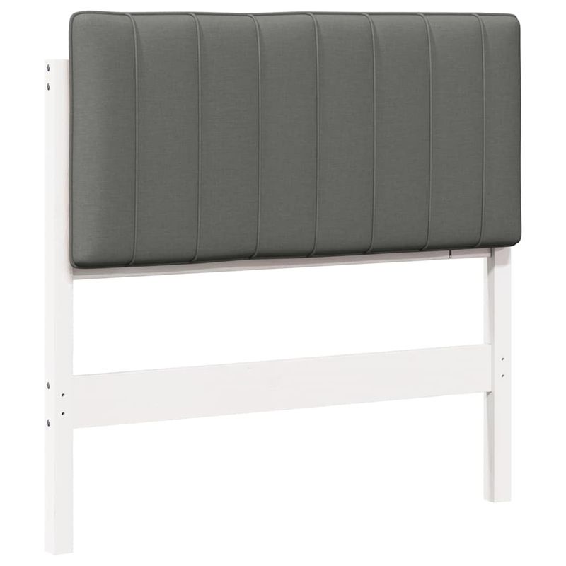 Casa si Gradina - Mobilier - Paturi si accesorii - Accesorii paturi - Tablie de pat tapitata Alb si gri deschis 90 cm Lemn de pin masiv - Infinity.ro