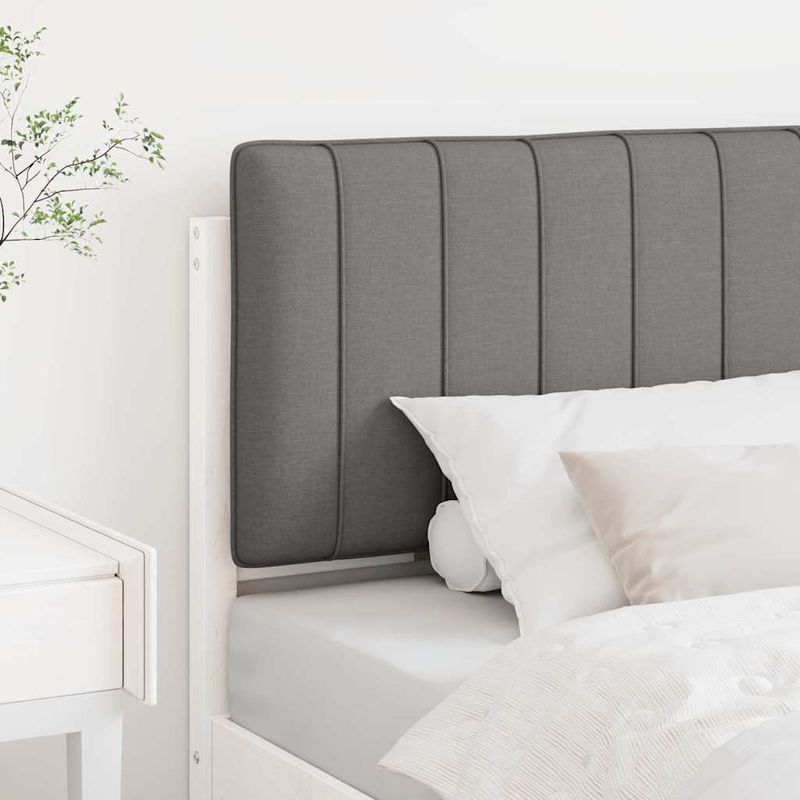 Casa si Gradina - Mobilier - Paturi si accesorii - Accesorii paturi - Tablie de pat tapitata Alb si gri deschis 90 cm Lemn de pin masiv - Infinity.ro