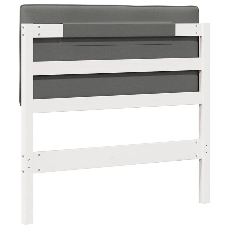 Casa si Gradina - Mobilier - Paturi si accesorii - Accesorii paturi - Tablie de pat tapitata Alb si gri deschis 90 cm Lemn de pin masiv - Infinity.ro