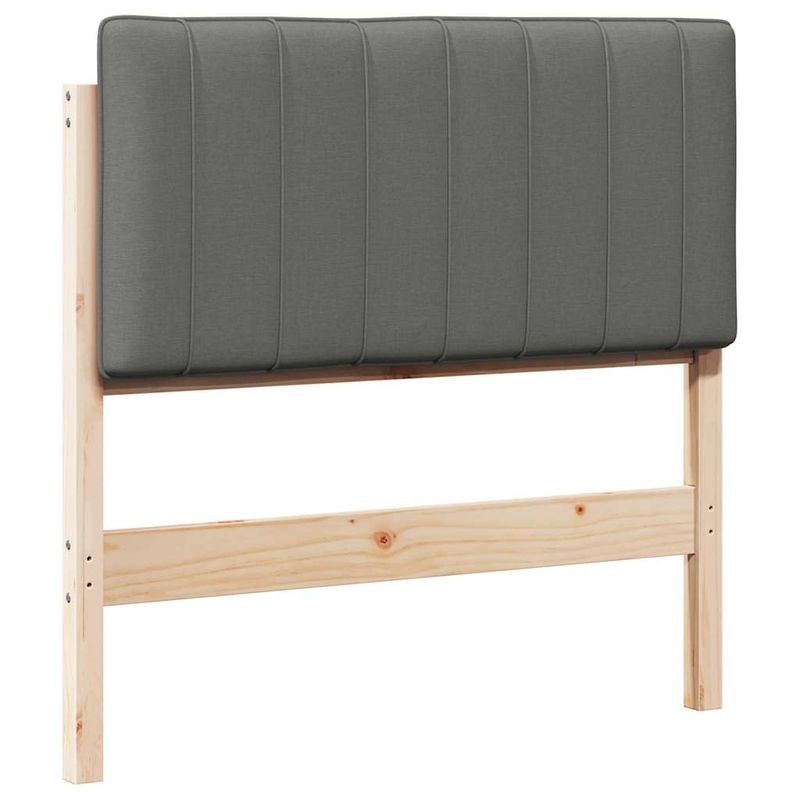 Casa si Gradina - Mobilier - Paturi si accesorii - Accesorii paturi - Tablie de pat tapitata Maro si gri deschis 90 cm Lemn de pin masiv - Infinity.ro