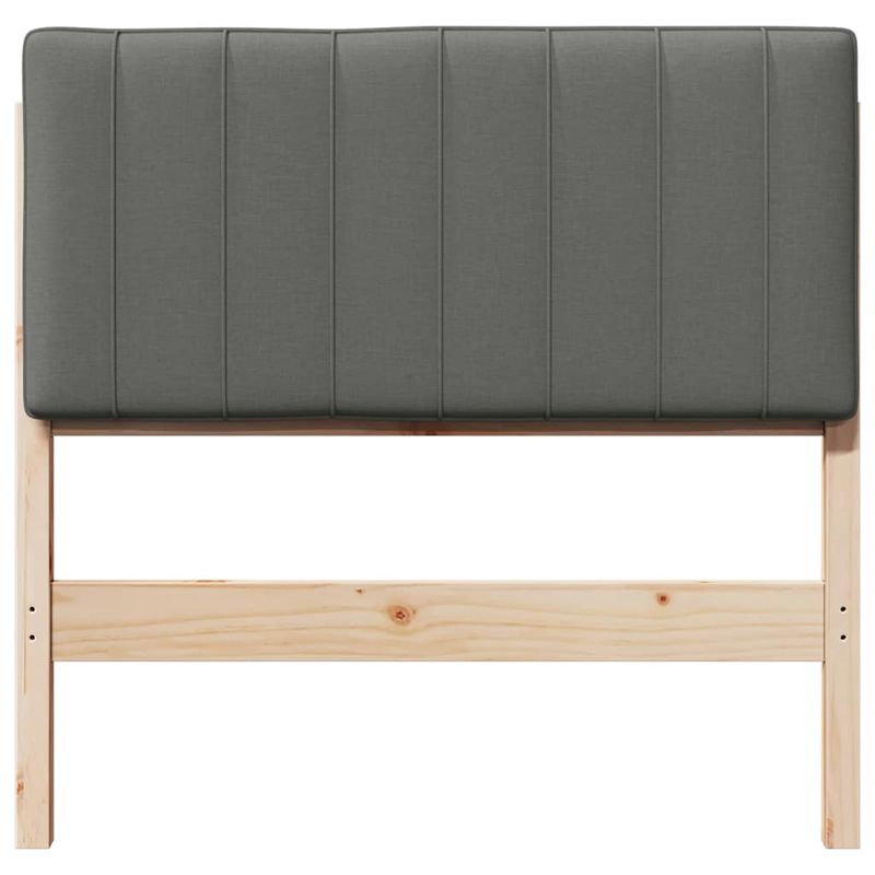 Casa si Gradina - Mobilier - Paturi si accesorii - Accesorii paturi - Tablie de pat tapitata Maro si gri deschis 90 cm Lemn de pin masiv - Infinity.ro