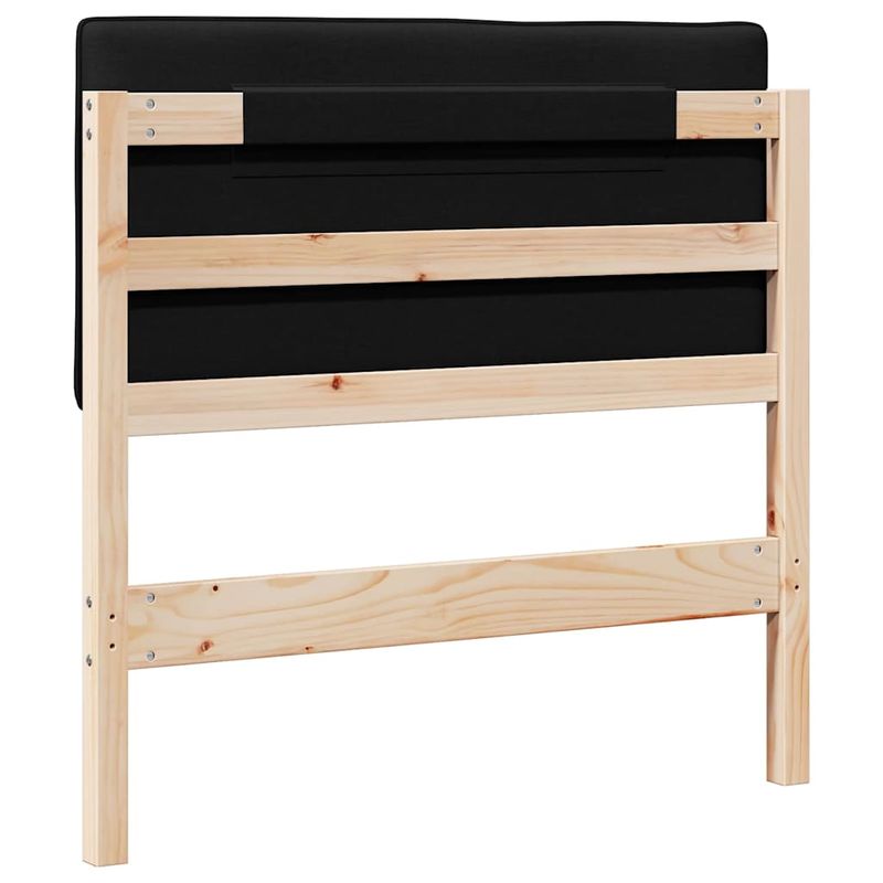 Casa si Gradina - Mobilier - Paturi si accesorii - Accesorii paturi - Tablie de pat tapitata Maro si negru 75 cm Lemn de pin masiv - Infinity.ro