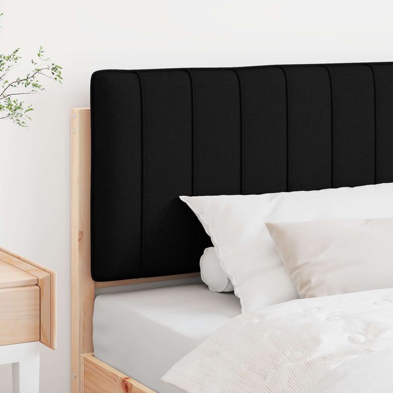 Casa si Gradina - Mobilier - Paturi si accesorii - Accesorii paturi - Tablie de pat tapitata Maro si negru 100 cm Lemn de pin masiv - Infinity.ro