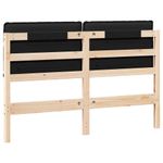 Casa si Gradina - Mobilier - Paturi si accesorii - Accesorii paturi - Tablie de pat tapitata Natural si Negru 140 cm Lemn de pin masiv - Infinity.ro