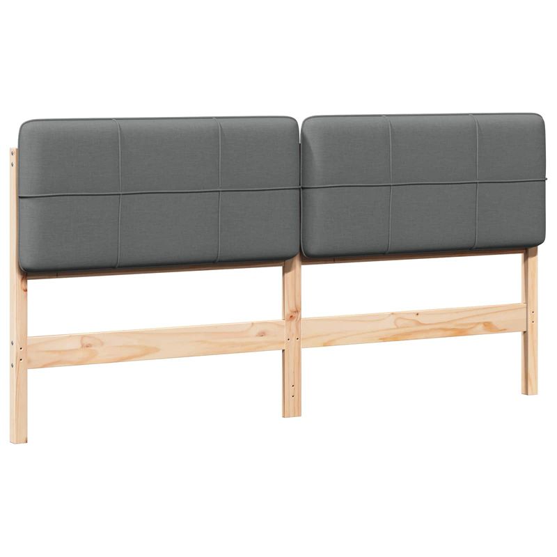 Casa si Gradina - Mobilier - Paturi si accesorii - Accesorii paturi - Tablie de pat tapitata Maro si gri deschis 200 cm Lemn de pin masiv - Infinity.ro
