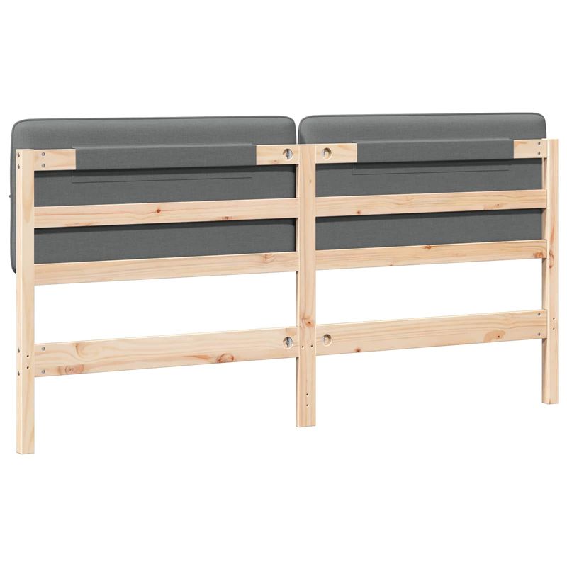 Casa si Gradina - Mobilier - Paturi si accesorii - Accesorii paturi - Tablie de pat tapitata Maro si gri deschis 200 cm Lemn de pin masiv - Infinity.ro