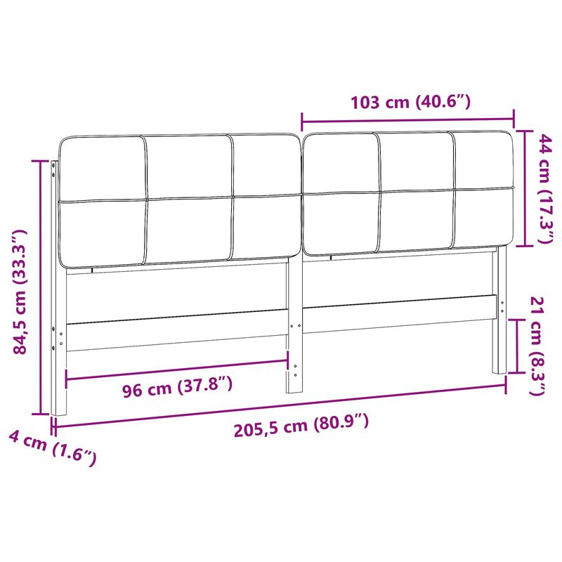 Casa si Gradina - Mobilier - Paturi si accesorii - Accesorii paturi - Tablie de pat tapitata Maro si gri deschis 200 cm Lemn de pin masiv - Infinity.ro