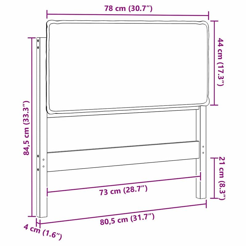 Casa si Gradina - Mobilier - Paturi si accesorii - Accesorii paturi - Tablie de pat tapitata Gri natural si deschis 75 cm Lemn de pin masiv - Infinity.ro