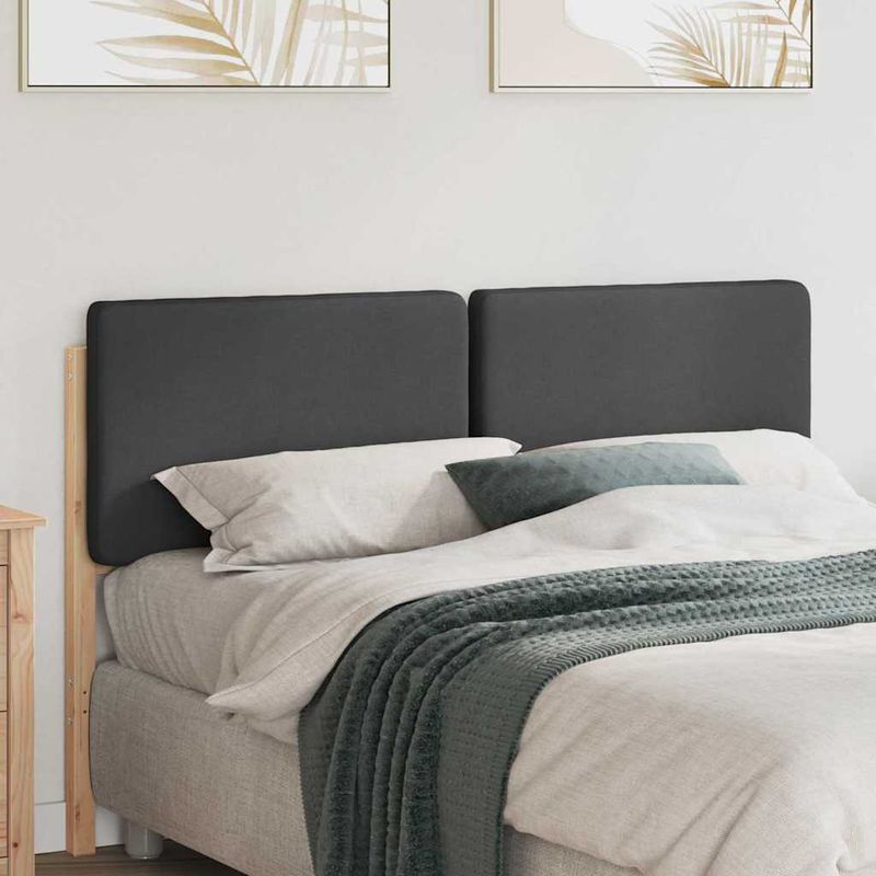 Casa si Gradina - Mobilier - Paturi si accesorii - Accesorii paturi - Tablie de pat tapitata Maro si gri inchis 135 cm Lemn de pin masiv - Infinity.ro