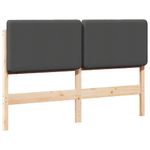 Casa si Gradina - Mobilier - Paturi si accesorii - Accesorii paturi - Tablie de pat tapitata Maro si gri inchis 135 cm Lemn de pin masiv - Infinity.ro
