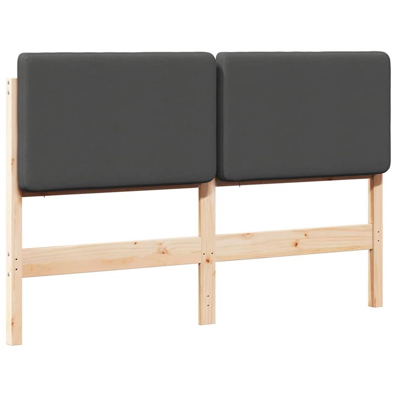 Casa si Gradina - Mobilier - Paturi si accesorii - Accesorii paturi - Tablie de pat tapitata Maro si gri inchis 135 cm Lemn de pin masiv - Infinity.ro