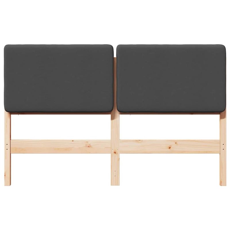 Casa si Gradina - Mobilier - Paturi si accesorii - Accesorii paturi - Tablie de pat tapitata Maro si gri inchis 135 cm Lemn de pin masiv - Infinity.ro