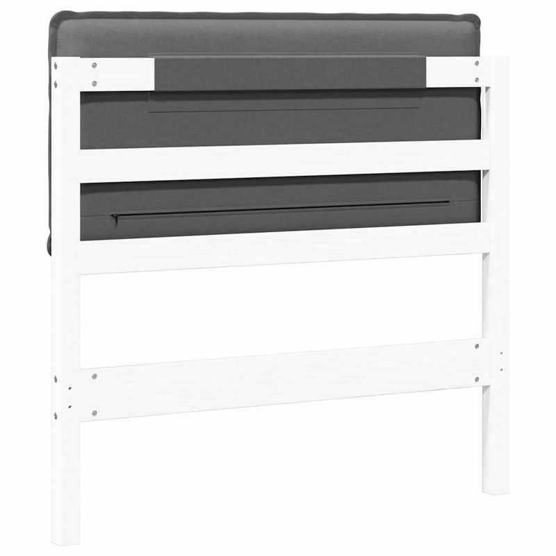 Casa si Gradina - Mobilier - Paturi si accesorii - Accesorii paturi - Tablie de pat tapitata Alb si gri deschis 90 cm Lemn de pin masiv - Infinity.ro