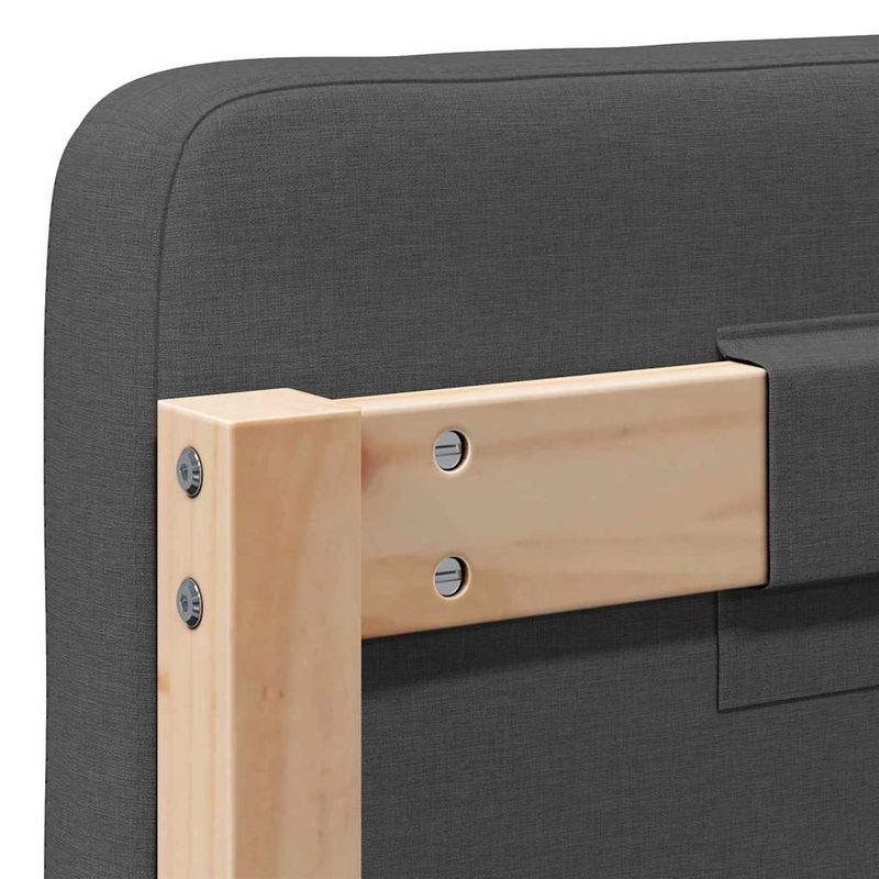 Casa si Gradina - Mobilier - Paturi si accesorii - Accesorii paturi - Tablie de pat tapitata Maro si gri inchis 135 cm Lemn de pin masiv - Infinity.ro