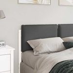 Casa si Gradina - Mobilier - Paturi si accesorii - Accesorii paturi - Tablie de pat tapitata Alb si gri deschis 135 cm Lemn de pin masiv - Infinity.ro