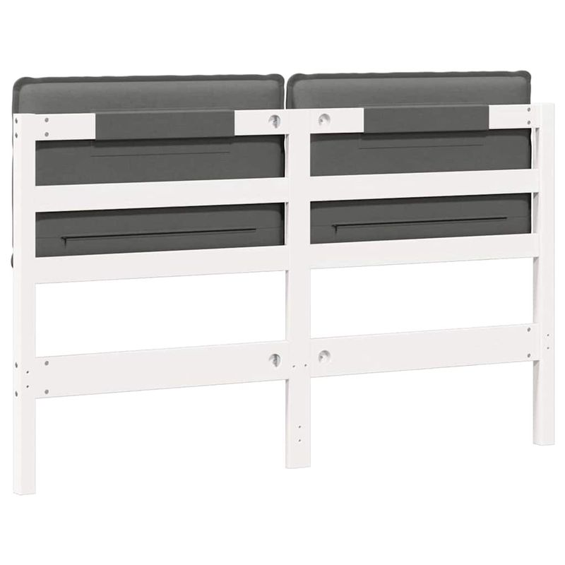 Casa si Gradina - Mobilier - Paturi si accesorii - Accesorii paturi - Tablie de pat tapitata Alb si gri deschis 135 cm Lemn de pin masiv - Infinity.ro