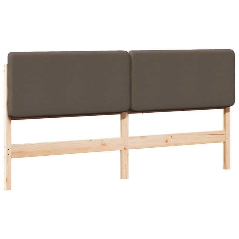 Casa si Gradina - Mobilier - Paturi si accesorii - Accesorii paturi - Tablie de pat tapitata Maro si taupe 200 cm Lemn de pin masiv - Infinity.ro