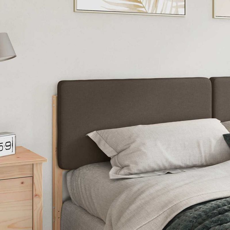 Casa si Gradina - Mobilier - Paturi si accesorii - Accesorii paturi - Tablie de pat tapitata Maro si taupe 200 cm Lemn de pin masiv - Infinity.ro