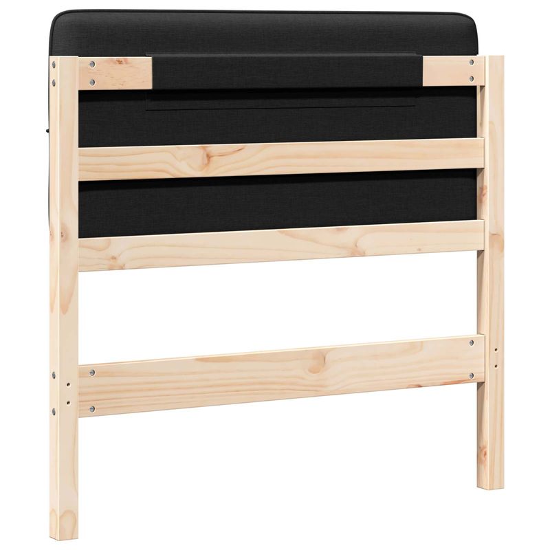 Casa si Gradina - Mobilier - Paturi si accesorii - Accesorii paturi - Tablie de pat tapitata Maro si negru 75 cm Lemn de pin masiv - Infinity.ro