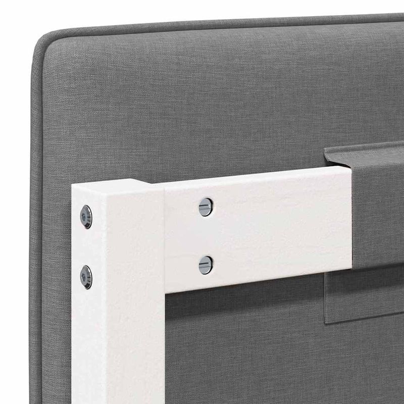 Casa si Gradina - Mobilier - Paturi si accesorii - Accesorii paturi - Tablie de pat tapitata Alb si gri deschis 180 cm Lemn de pin masiv - Infinity.ro