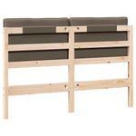 Casa si Gradina - Mobilier - Paturi si accesorii - Accesorii paturi - Tablie de pat tapitata Maro si taupe 135 cm Lemn de pin masiv - Infinity.ro