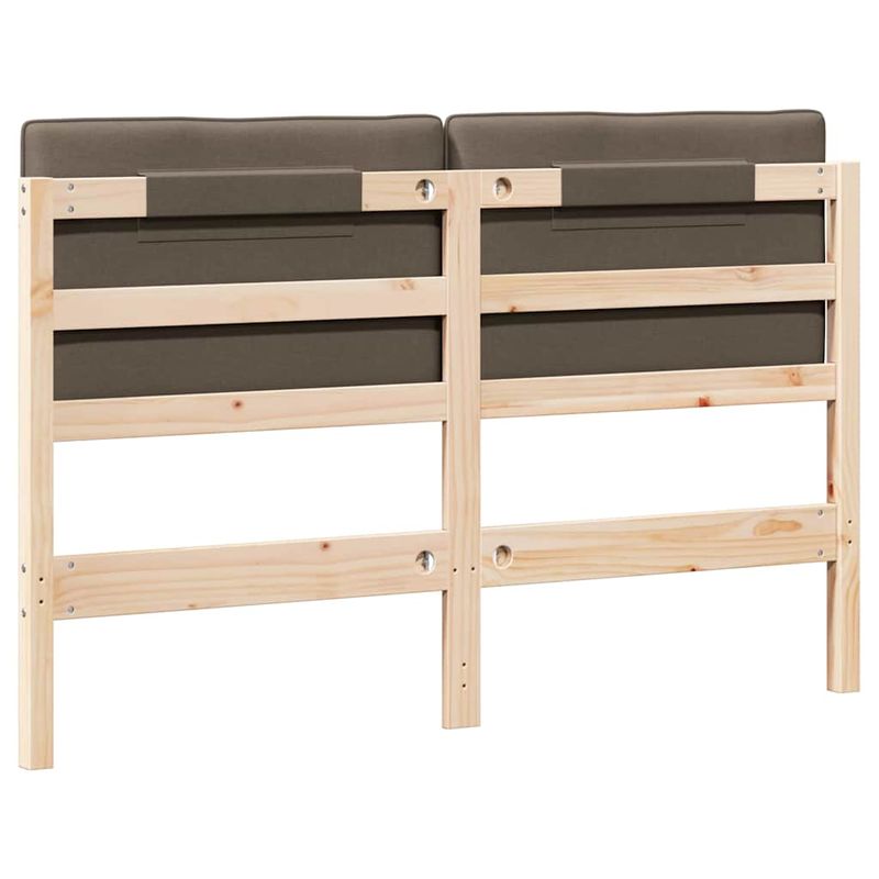 Casa si Gradina - Mobilier - Paturi si accesorii - Accesorii paturi - Tablie de pat tapitata Maro si taupe 135 cm Lemn de pin masiv - Infinity.ro