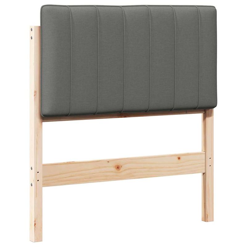 Casa si Gradina - Mobilier - Paturi si accesorii - Accesorii paturi - Tablie de pat tapitata Maro si gri deschis 75 cm Lemn de pin masiv - Infinity.ro