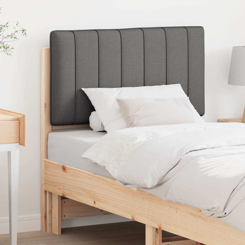 Casa si Gradina - Mobilier - Paturi si accesorii - Accesorii paturi - Tablie de pat tapitata Maro si gri inchis 80 cm Lemn de pin masiv - Infinity.ro