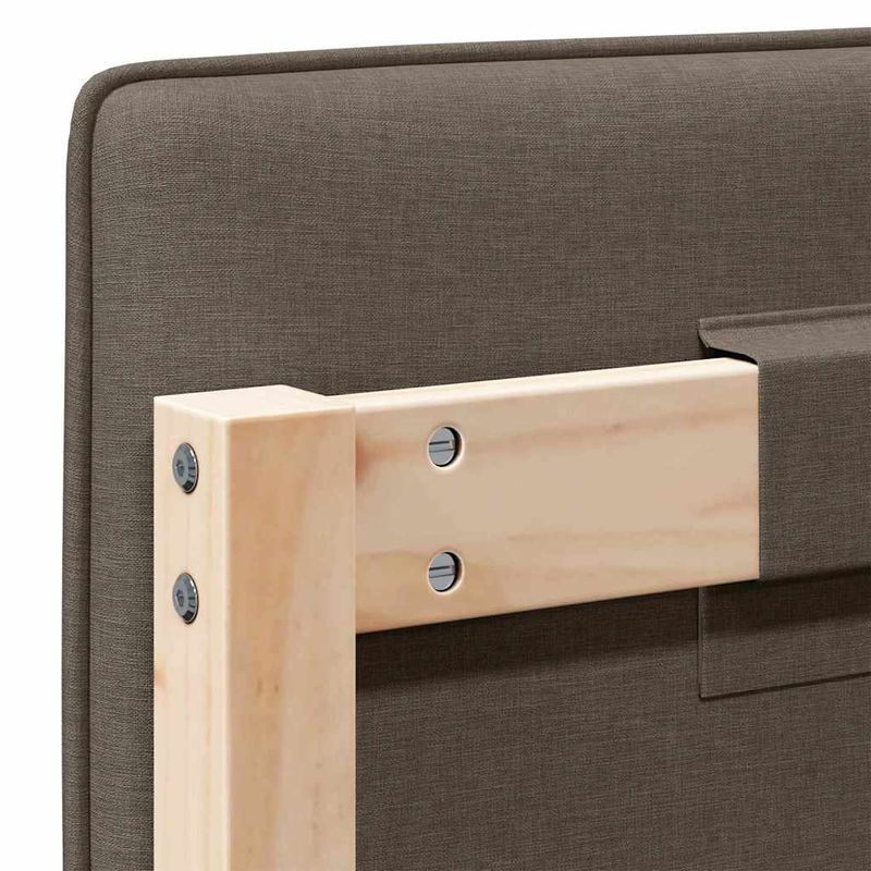 Casa si Gradina - Mobilier - Paturi si accesorii - Accesorii paturi - Tablie de pat tapitata Maro si taupe 135 cm Lemn de pin masiv - Infinity.ro
