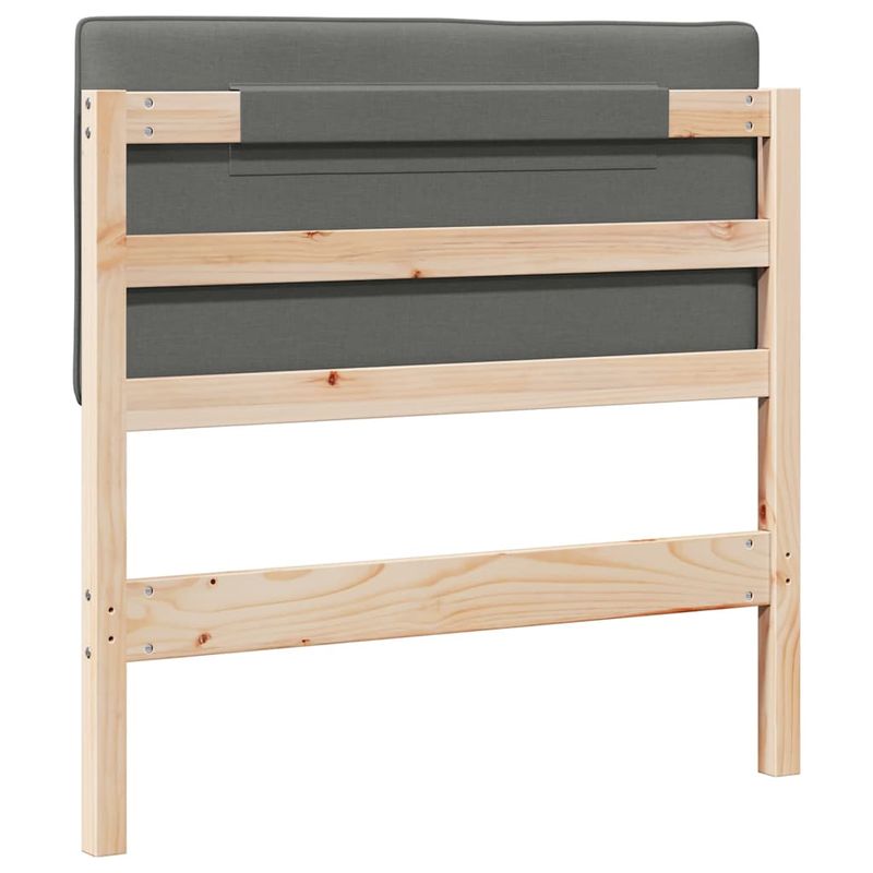 Casa si Gradina - Mobilier - Paturi si accesorii - Accesorii paturi - Tablie de pat tapitata Maro si gri deschis 75 cm Lemn de pin masiv - Infinity.ro