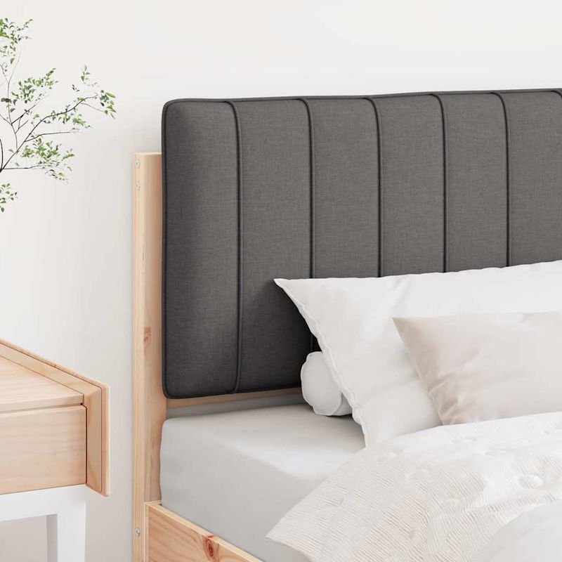Casa si Gradina - Mobilier - Paturi si accesorii - Accesorii paturi - Tablie de pat tapitata Maro si gri inchis 80 cm Lemn de pin masiv - Infinity.ro