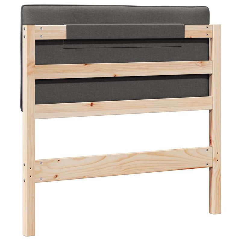 Casa si Gradina - Mobilier - Paturi si accesorii - Accesorii paturi - Tablie de pat tapitata Maro si gri inchis 80 cm Lemn de pin masiv - Infinity.ro