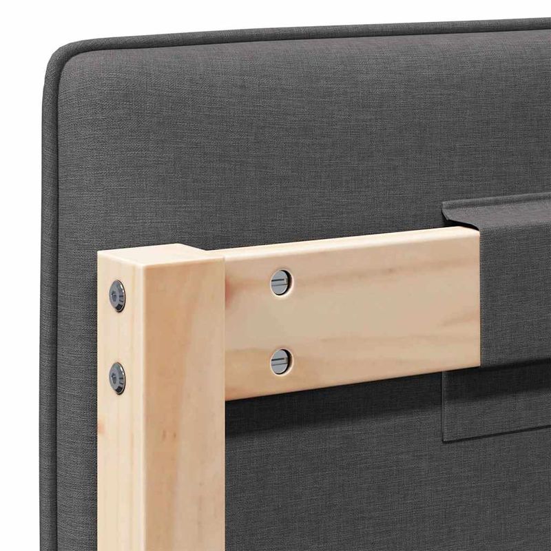 Casa si Gradina - Mobilier - Paturi si accesorii - Accesorii paturi - Tablie de pat tapitata Maro si gri inchis 80 cm Lemn de pin masiv - Infinity.ro