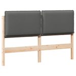 Casa si Gradina - Mobilier - Paturi si accesorii - Accesorii paturi - Tablie de pat tapitata Gri natural si deschis 135 cm Lemn de pin masiv - Infinity.ro